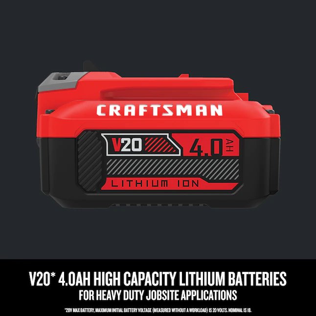 CRAFTSMAN® V20 Paquete de 2 de 20 voltios, 4 amperios por hora; Batería de litio para herramientas eléctricas de 4 amperios por hora