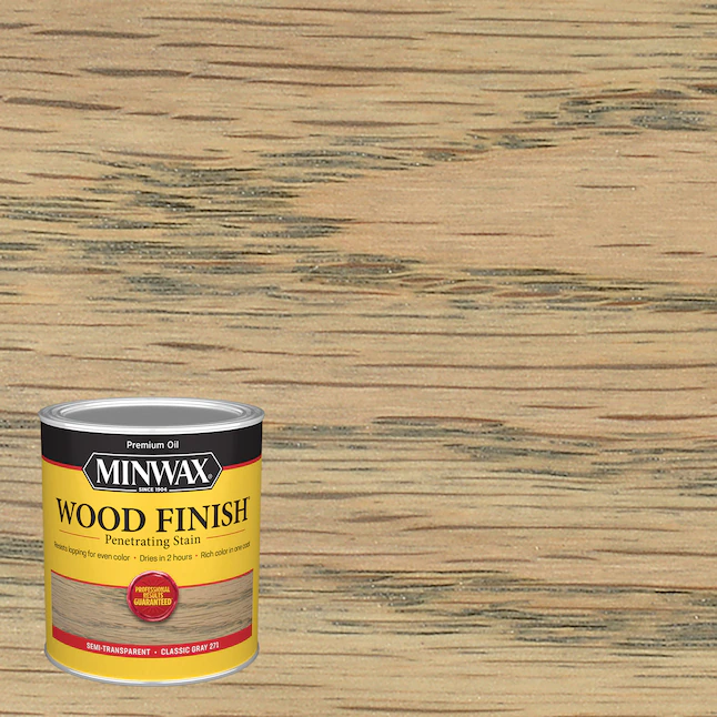 Tinte interior semitransparente gris clásico a base de aceite para acabado de madera Minwax (1 cuarto de galón)