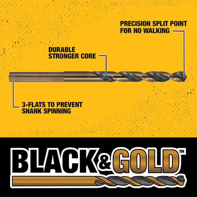 DeWalt  Black and Gold 14-Piece Assorted Black and Gold Coated Hss Twist Drill Bit Set