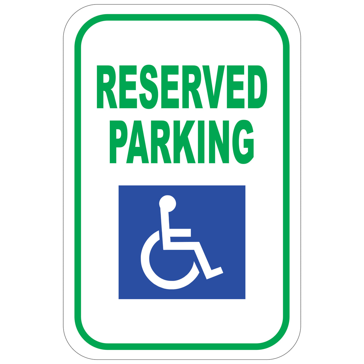 Reserviertes Parkplatz-Behinderungsschild (12 Zoll x 8 Zoll)