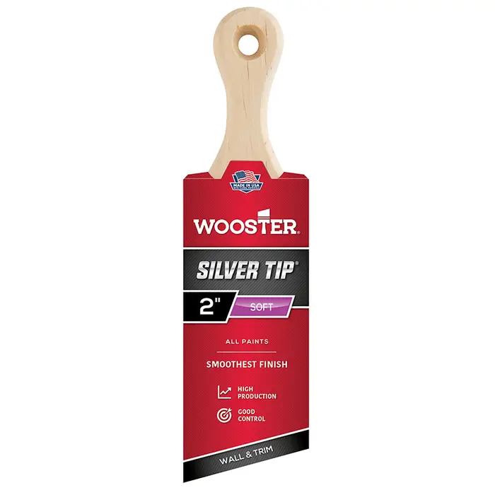 Wooster 2" Silver Tip Short Handle Angle Paint Brush