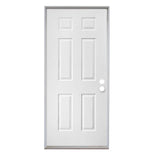 American Building Supply 32-in x 80-in Steel Left-Hand Inswing Primed Prehung Single Front Door Insulating Core
