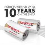 Batería alcalina D de alto rendimiento Tenergy - Paquete de 2