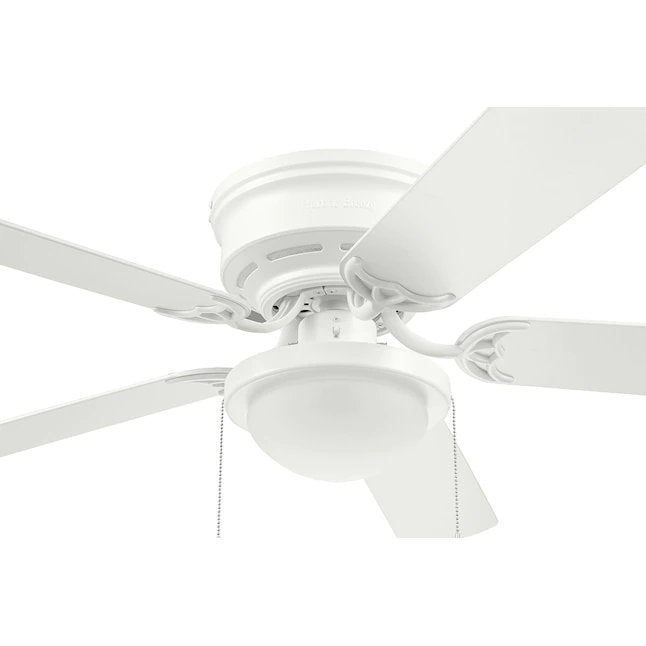Harbor Breeze Armitage 52-in White LED Indoor Flush Mount Ceiling Fan with Light (5-Blade)
