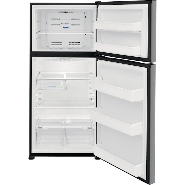 Frigidaire Refrigerador con estante de vidrio con congelador superior de 18.3 pies cúbicos (acero inoxidable)