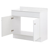 Project Source 36" White Single Sink Bathroom Vanity with Cultured Marble Top