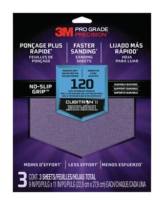3M Pro Grade No-Slip Sandpaper (3-Pack, 120 Grit)