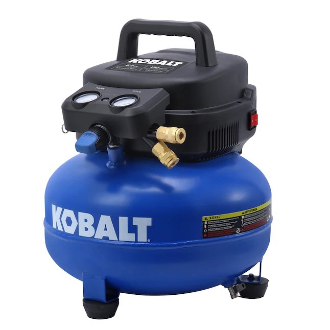 Kobalt Compresor de aire panqueque portátil de 6 galones y 150 PSI
