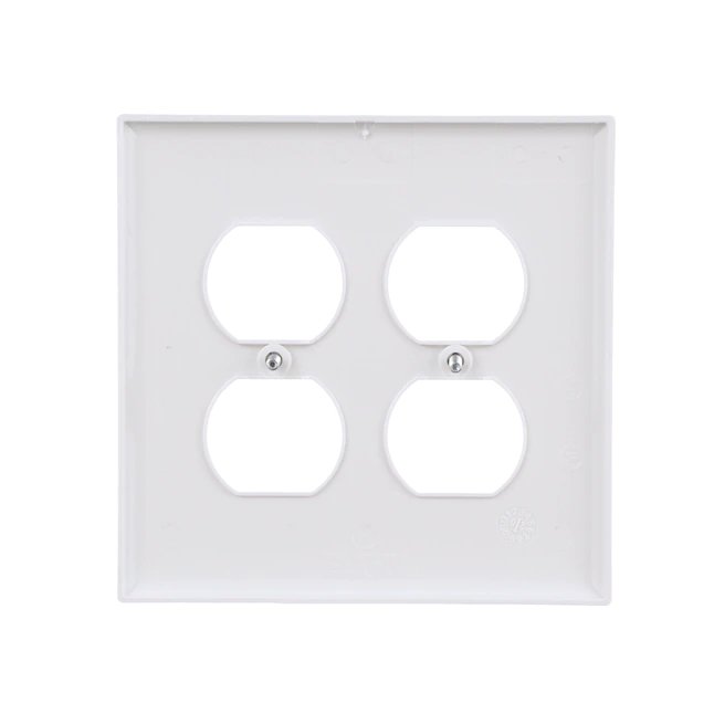 2-Gang Midsize Duplex Wall Plate - White
