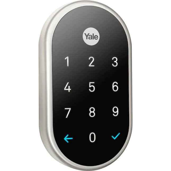 Google  Nest x Yale Lock Satin Nickel Wi-fi Compatibility Bluetooth Compatibility Electronic Deadbolt Lighted Keypad Smart Lock