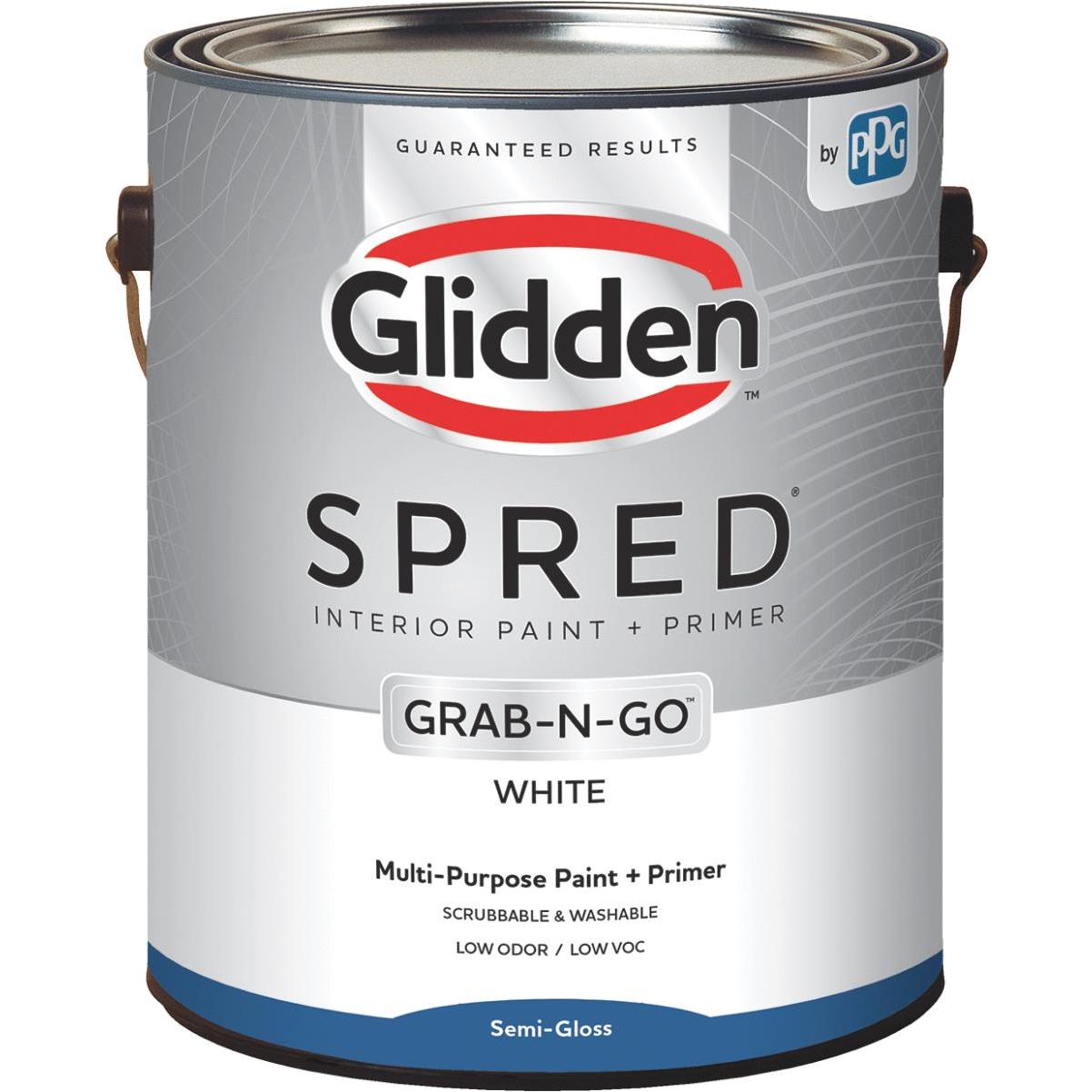 Pintura interior Glidden Spred + imprimador Grab-n-go blanco semibrillante 1 galón