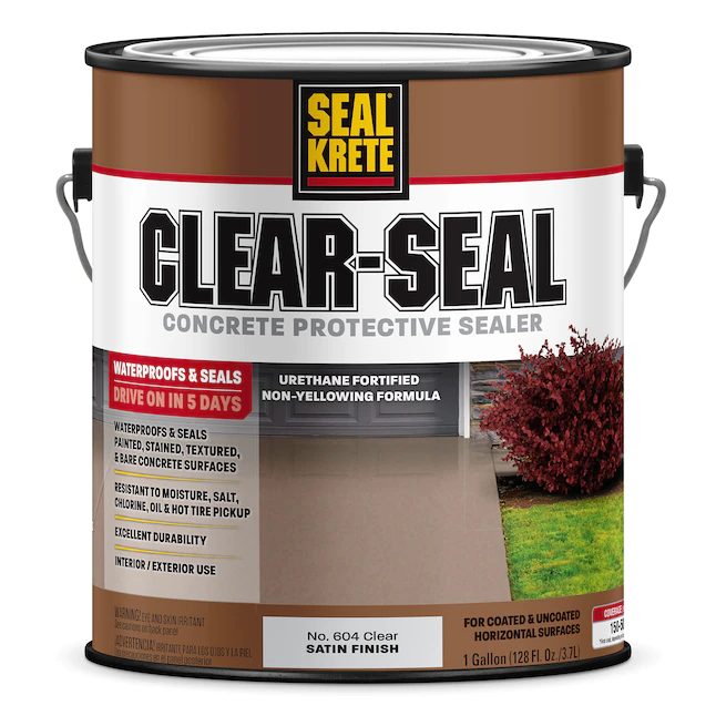 Seal-Krete Clear-Seal Pintura para pisos de garaje y concreto transparente de brillo suave de 1 parte