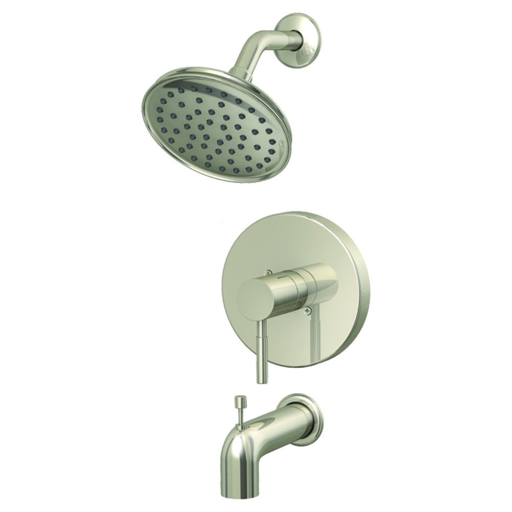 Juego de moldura para ducha y bañera de níquel cepillado EZ-FLO - Colección Metro