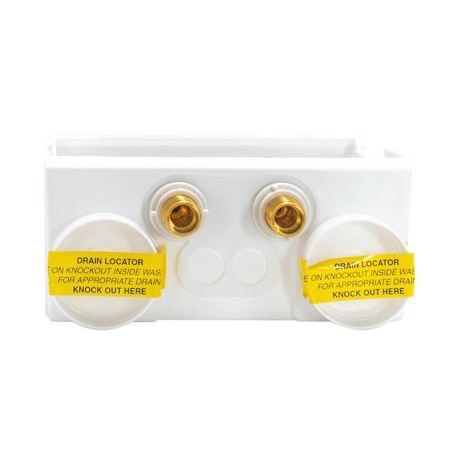 Eastman Dual Drain Washing Machine Outlet Box with Hammer Arrestors – 1/2 in. Sweat