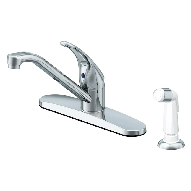 Project Source Wakebridge Chrome Single Handle Low-arc Kitchen Faucet (Deck Plate Included)