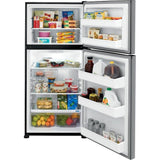 Frigidaire Refrigerador con estante de vidrio con congelador superior de 18.3 pies cúbicos (acero inoxidable)