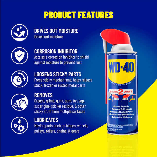 WD-40 Producto multiusos de 8 oz con Smart Straw Sprays de 2 vías