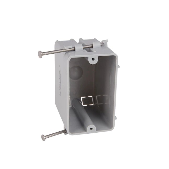 1-Gang Gray PVC New Work Standard Switch/Outlet Wall Electrical Box