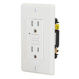 EZ-FLO 15-AMP 125-Volt Duplex Self-Test Slim GFCI outlet with LED Indicator and Wall Plate (White)