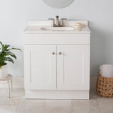 Project Source 30" White Single Sink Bathroom Vanity with Cultured Marble Top