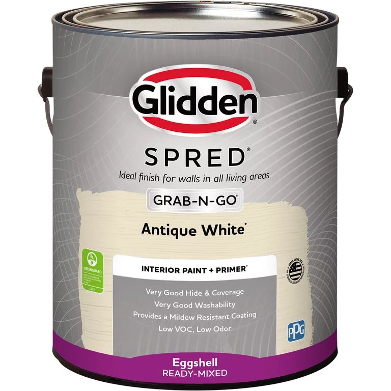 Glidden Spred Grab-N-Go Interior Wall Paint, Antique White, (Eggshell, 1-Gallon)