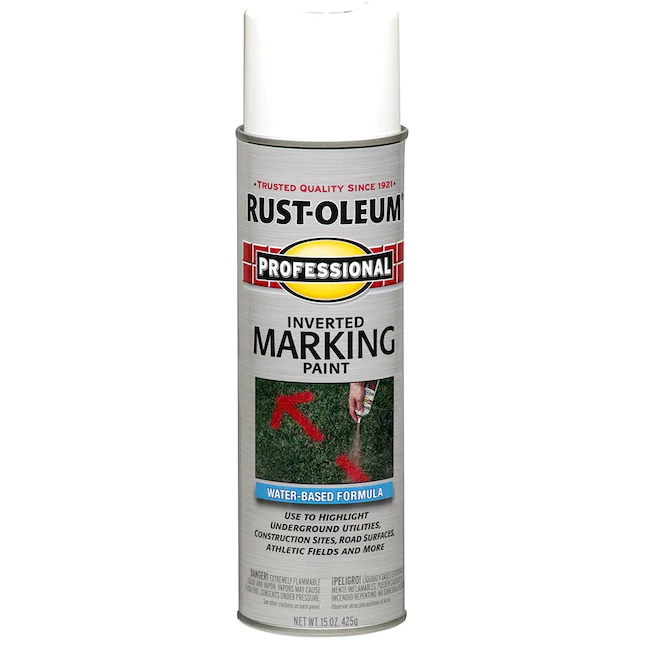 Rust-Oleum Professional White Water-based Marking Paint (15 oz, lata de aerosol)