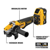 DeWalt  5-in 20-volt Max-Amp Paddle Switch Brushless Cordless Angle Grinder (Charger Included and 1-Battery)
