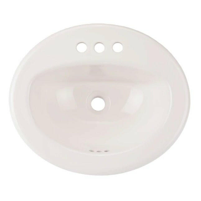 Project Source Vitreous china Drop-in Round Traditional White Bathroom Sink ( 19.0-Inches x 19.0-Inches )
