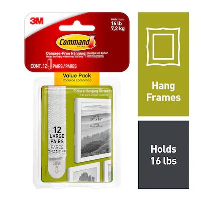 Command 20 lb White Picture Hanging Strips 8 Pairs