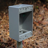 1-Gang Gray Metal Weatherproof New Work Standard Rectangular Exterior Electrical Box