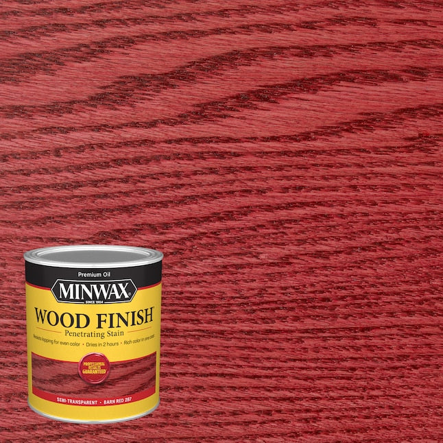 Minwax  Wood Finish Oil-Based Barn Red Semi-Transparent Interior Stain (1-Quart)