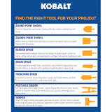Pala de excavación con mango de fibra de vidrio Kobalt de 40 pulgadas