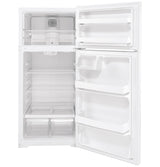 Refrigerador con congelador superior GE de 16.6 pies cúbicos (blanco)