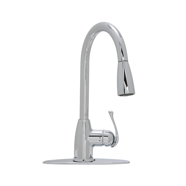 Project Source  Tucker Chrome Single Handle Pull-down Kitchen Faucet with Sprayer Function (Deck Plate Included)