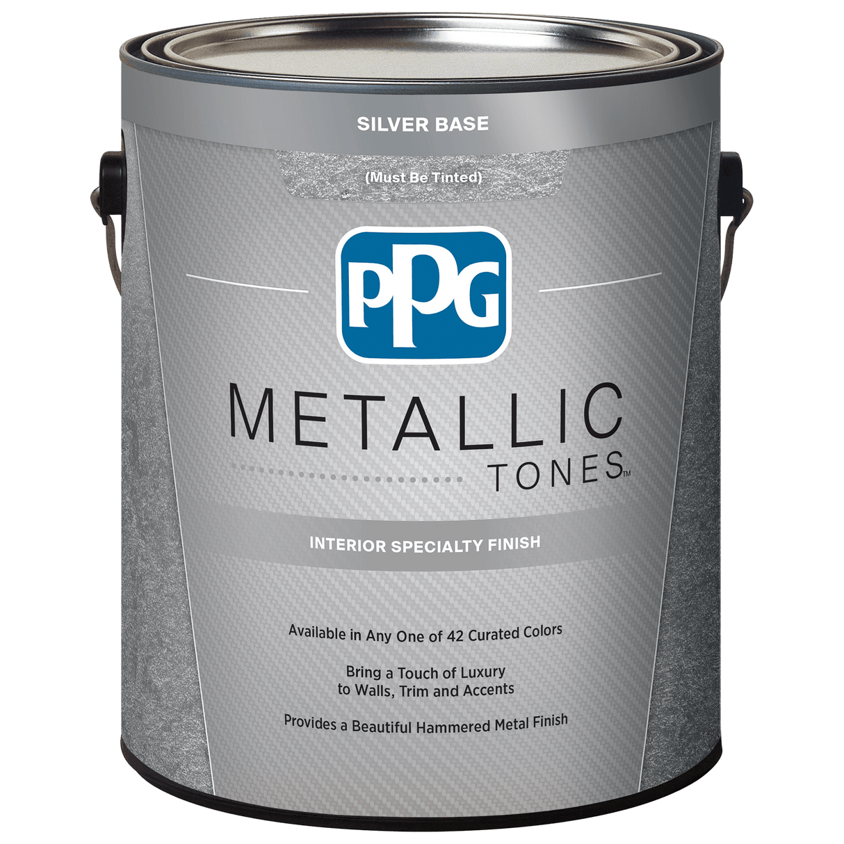 Acabado especial interior metálico plateado PPG (1 galón, tintable)