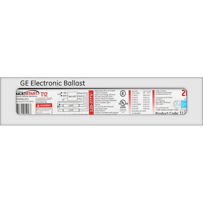 GE T12 2-Bulb Commercial Fluorescent Light Ballast